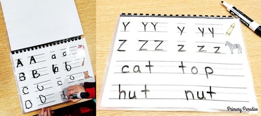 CVC word and alphabet activities that are hands on and students will love! The reusable write on, wipe off activities are engaging and effective!