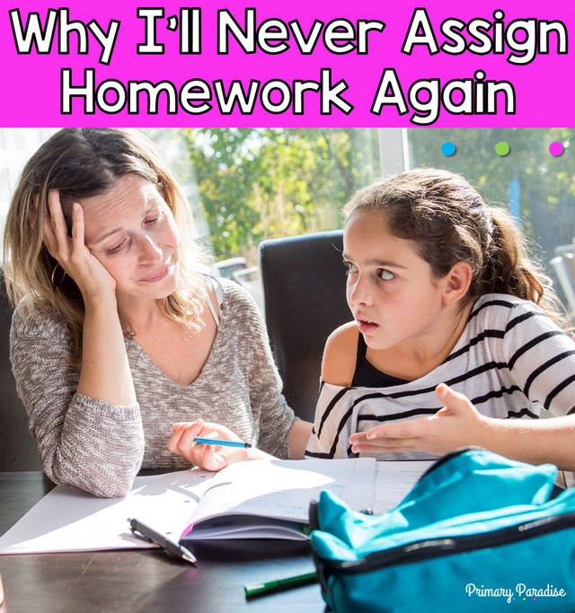 Homework in elementary school: Many teachers, parents, and students feel very strongly about homework. Should you assign homework in elementary school? And, if so, how much? Here's why I've decided I'll never assign homework again. Period.