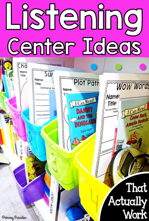 Listening to reading ideas to make your listening centers more organized and engaging for students! Learn where to find books from Steps to Literacy and how to get CD players for free! Also grab 10 free recording sheets!