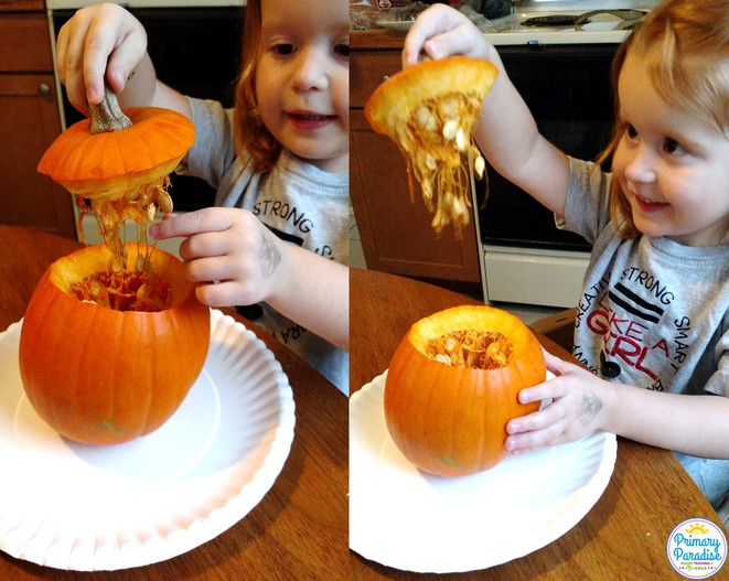 Pumpkin exploration- messy pumpkin fun- is such a fun, hands on, engaging activity for your classroom! Students will love investigating their pumpkins in October! Math, science, reading, and writing activities all in one fun, cross-curricular day!