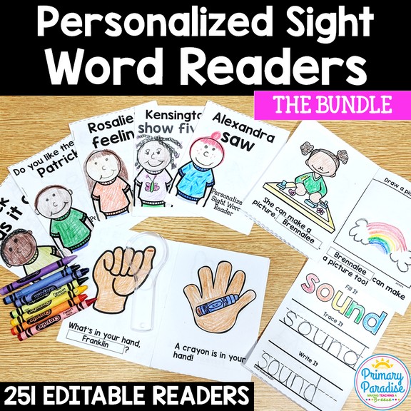 Sight Word practice that students and teachers will love! These personalized sight word books are a great way to engage students, especially reluctant learners and help them learn new sight words!