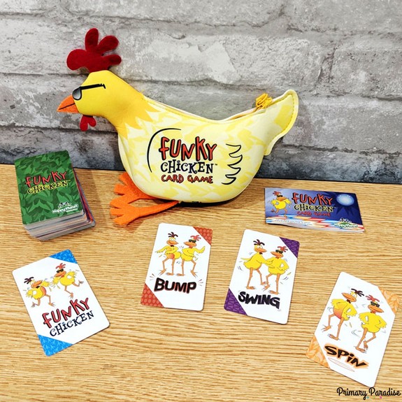 Image of the Funky Chicken card game for brain breaks