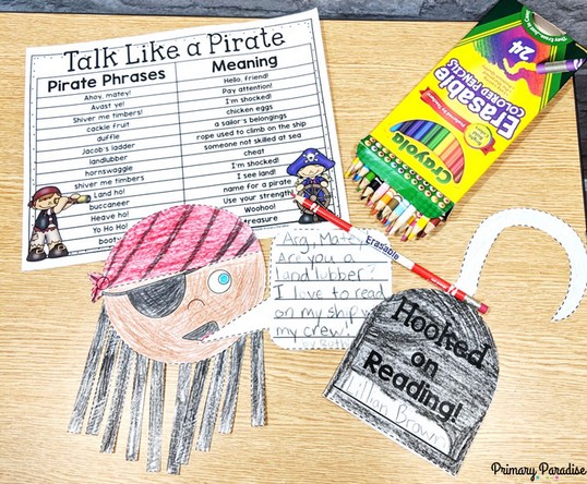 Pirate one page crafts are perfect for Talk Like a Pirate Day on September 19th!