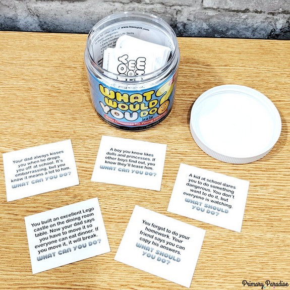 Image of What would you do brain break- pick a card and discuss how you'd handle that specific situation.