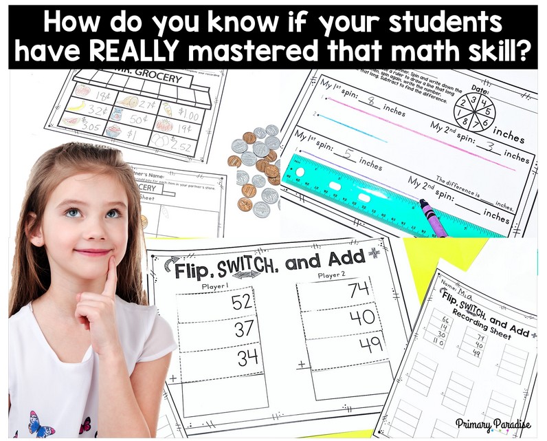 Common Core math skills for first grade and second grade- addition, subtraction, place value- all standards are covered with the comprehensive resources and ideas!