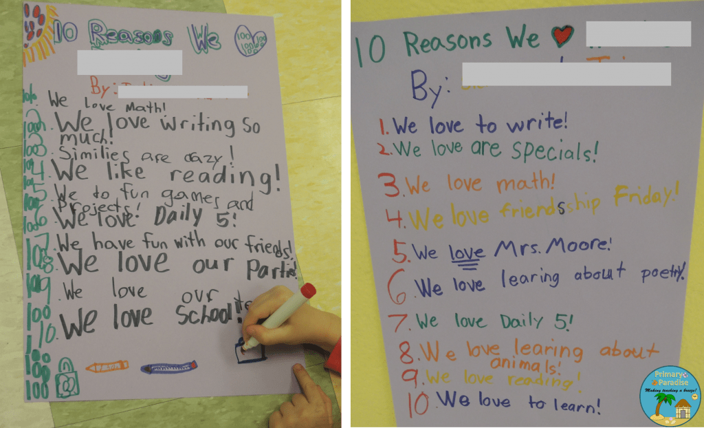 100 Reasons We LOVE Our School