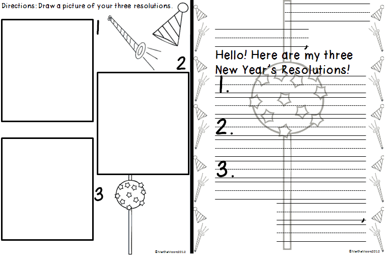 New Years Resolution Template from www.myprimaryparadise.com