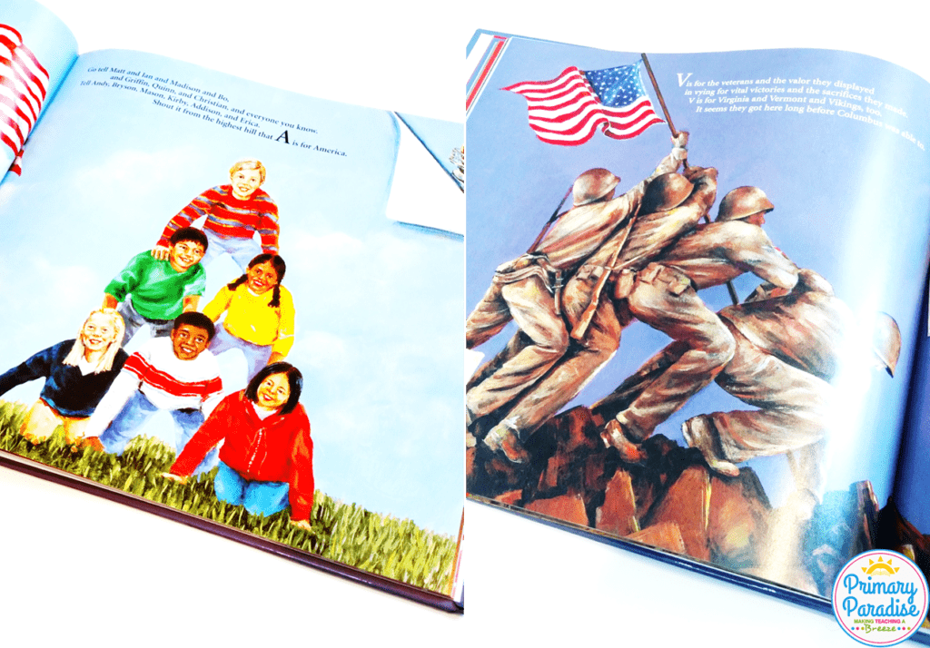 Picture books that are engaging and fun about America! These patriotic picture books are sure to be a hit in your elementary classroom and are perfect for celebrating holidays like the 4th of July, Veteran’s Day, election day, and more!
