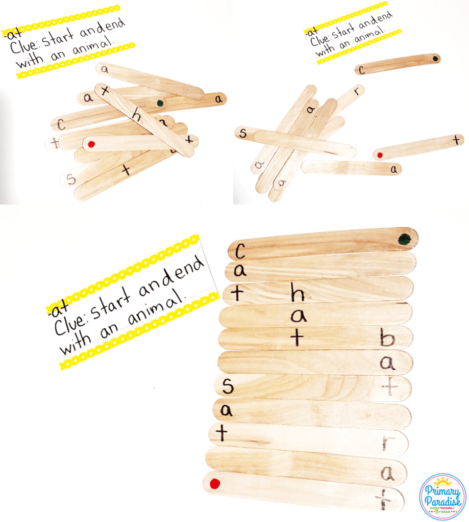 Popsicle sticks are a cheap and easy tool for your students and your classroom! Here are 4 new ways to use popsicle sticks- classroom management, fidget, counting, making words phonics, centers