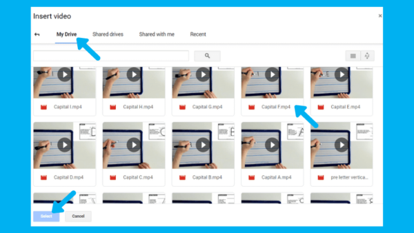 how to add your own video to google slides