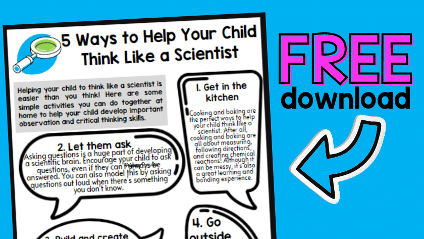 An image of the science support at home printable for parents with the word "free download"