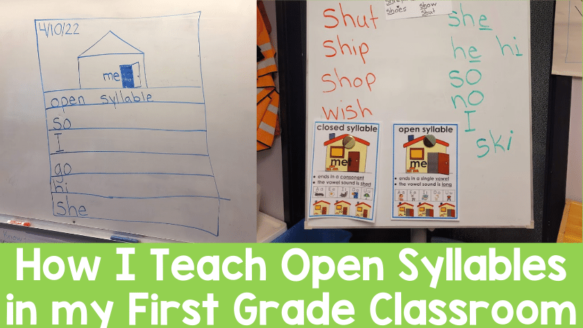 How to Teach Open Syllables in a First Grade Classroom