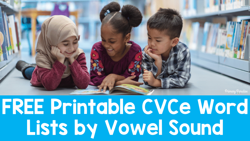 CVCe Long Vowel Word Family Free Printable Word Lists
