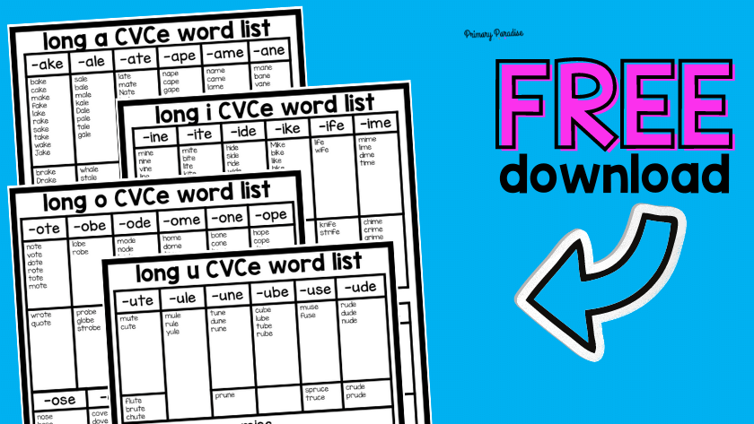 free download with an arrow to the printable word lists