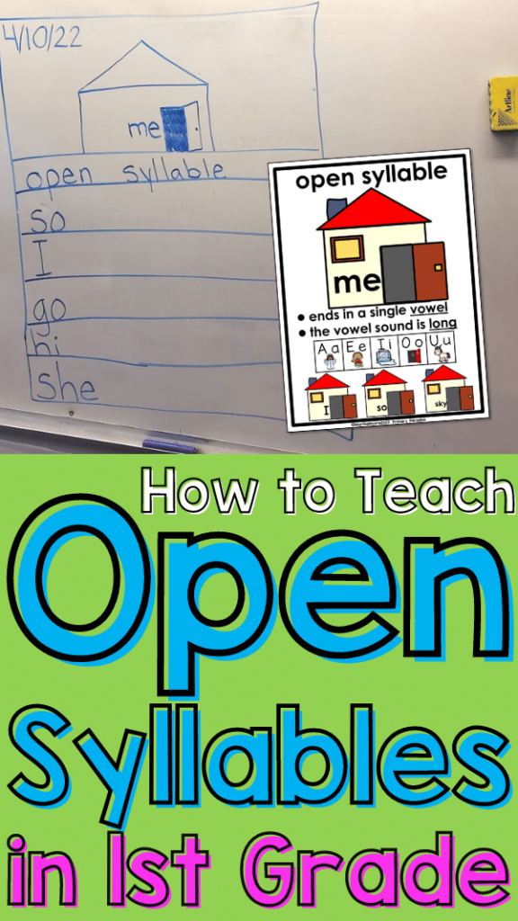 How to teach open syllables in first grade