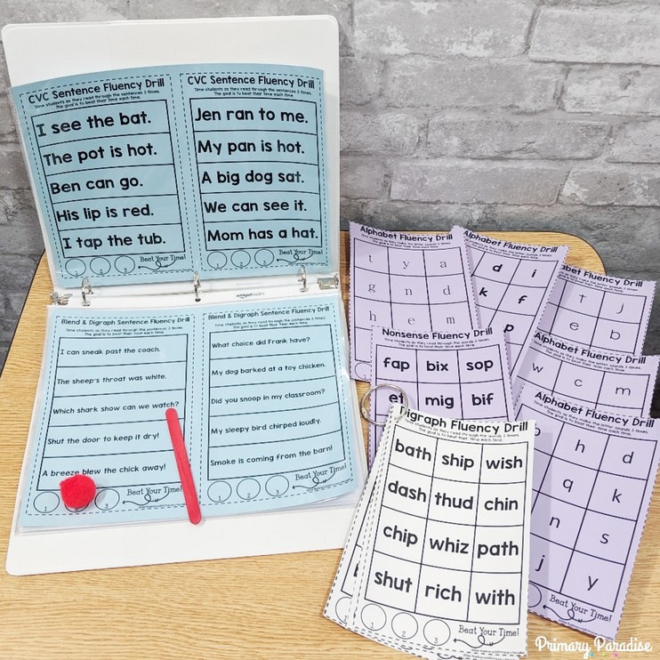 A variety of fluency drill cards to use during the beginning of guided reading