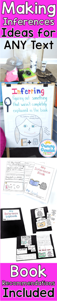 Making an inference is such an important skill for reading comprehension! Ideas, lessons, anchor charts, and activities for inferring that work with any text! 