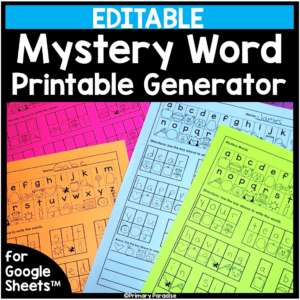 Mystery Words Printable Generator