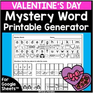 Mystery Words Valentines