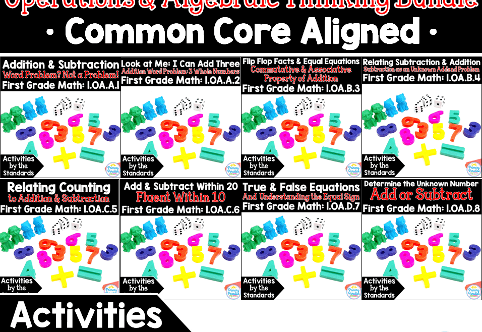 Common Core math skills for first grade and second grade- addition, subtraction, place value- all standards are covered with the comprehensive resources and ideas!