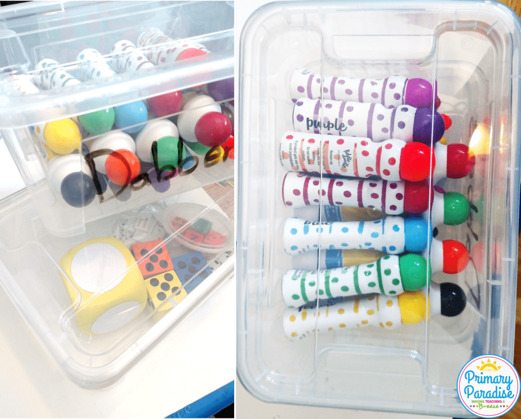 Looking for the perfect storage bins for manipulatives and other classroom supplies? These bins with lids from oriental trading are the perfect choice! Plus, learn how to use them for a portable maker space for early finishers.
