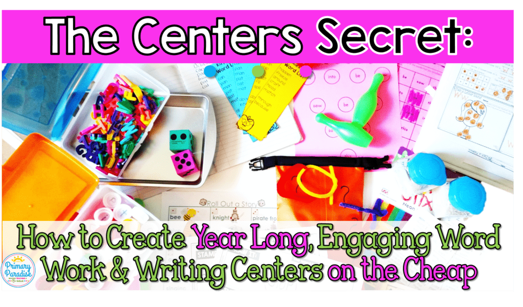 Year Long, Cheap, and Engaging Word work and Writing center ideas for your kindergarten, first grade, and second grade classroom! Your students will love these low prep, hands on centers. Perfect for Daily 5.