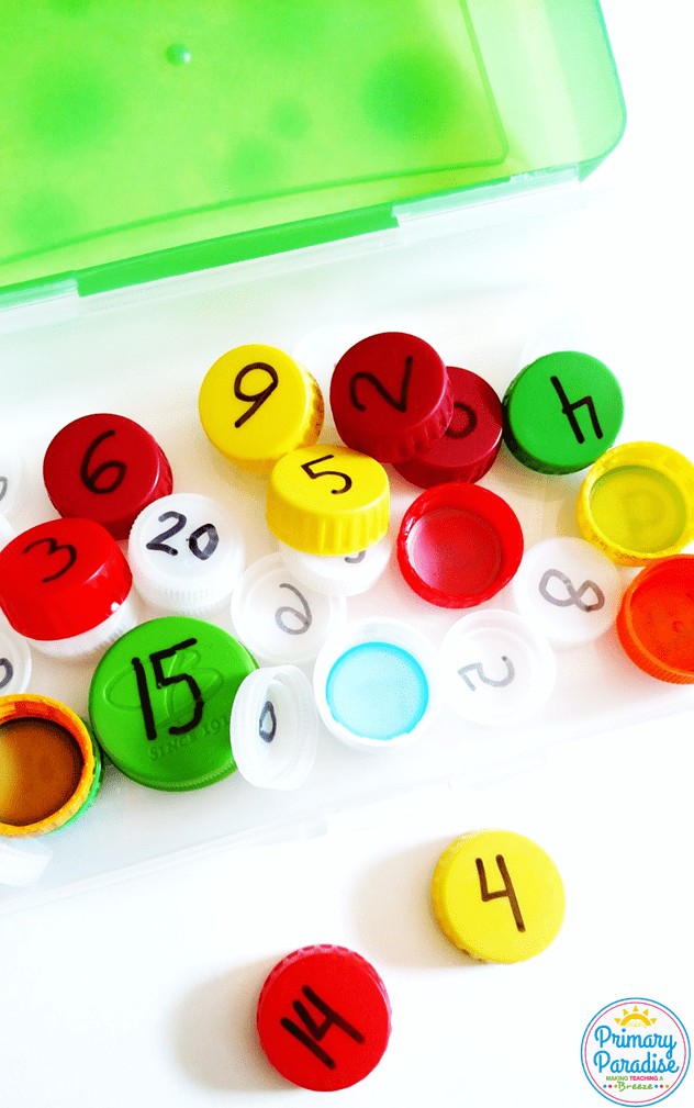 Hands on math centers that your students will love and are cheap and easy to use! You can adapt these same centers for different skills throughout the year which makes them the perfect addition to your kindergarten, first grade, and second grade classroom!