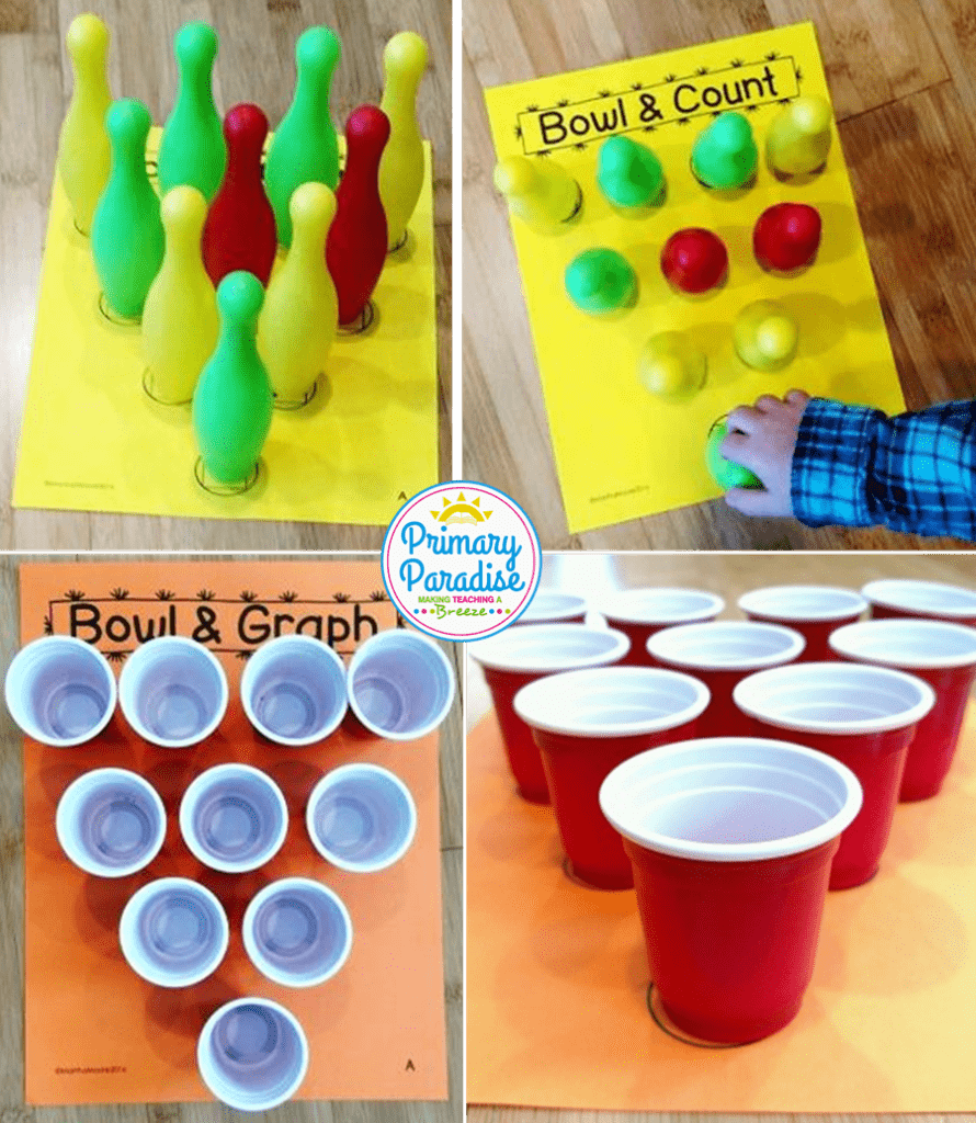 Hands on math centers that your students will love and are cheap and easy to use! You can adapt these same centers for different skills throughout the year which makes them the perfect addition to your kindergarten, first grade, and second grade classroom!