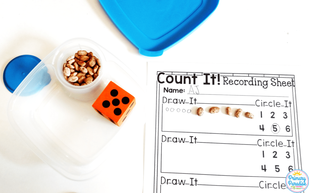 Hands on math centers that your students will love and are cheap and easy to use! You can adapt these same centers for different skills throughout the year which makes them the perfect addition to your kindergarten, first grade, and second grade classroom!