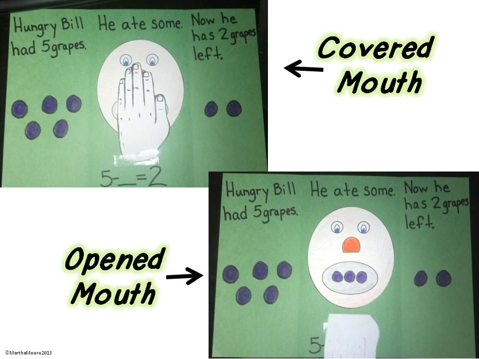 Missing subtrahend subtraction project for first grade math