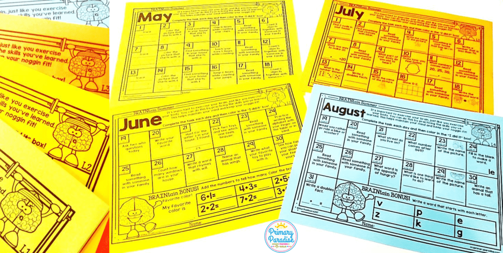 Summer Slide is real, but you can prevent it with no prep BRAINtain. These daily, 5 min brain exercises parents and kids will love!