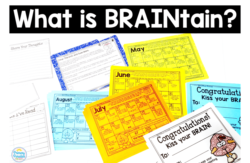 Summer Slide is real, but you can prevent it with no prep BRAINtain. These daily, 5 min brain exercises parents and kids will love!
