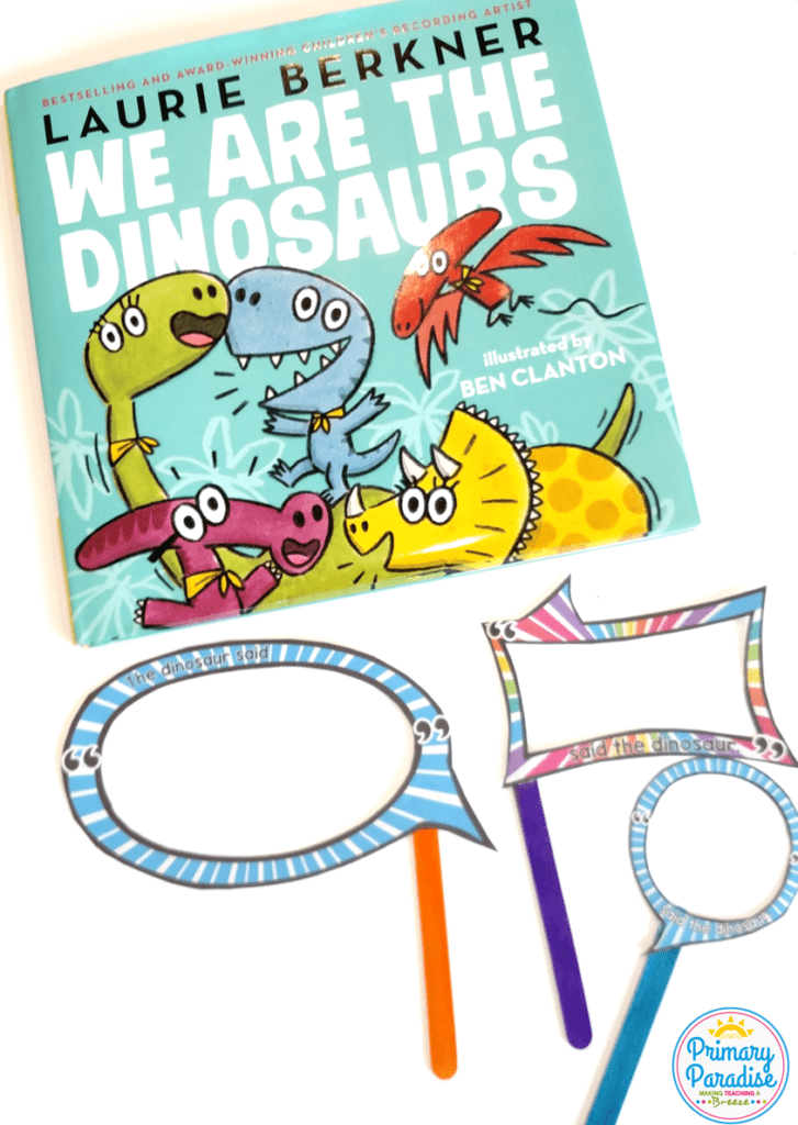 Use Laurie Berkner's We are the Dinosaurs to teach dialogue with this fun, free activity! 5