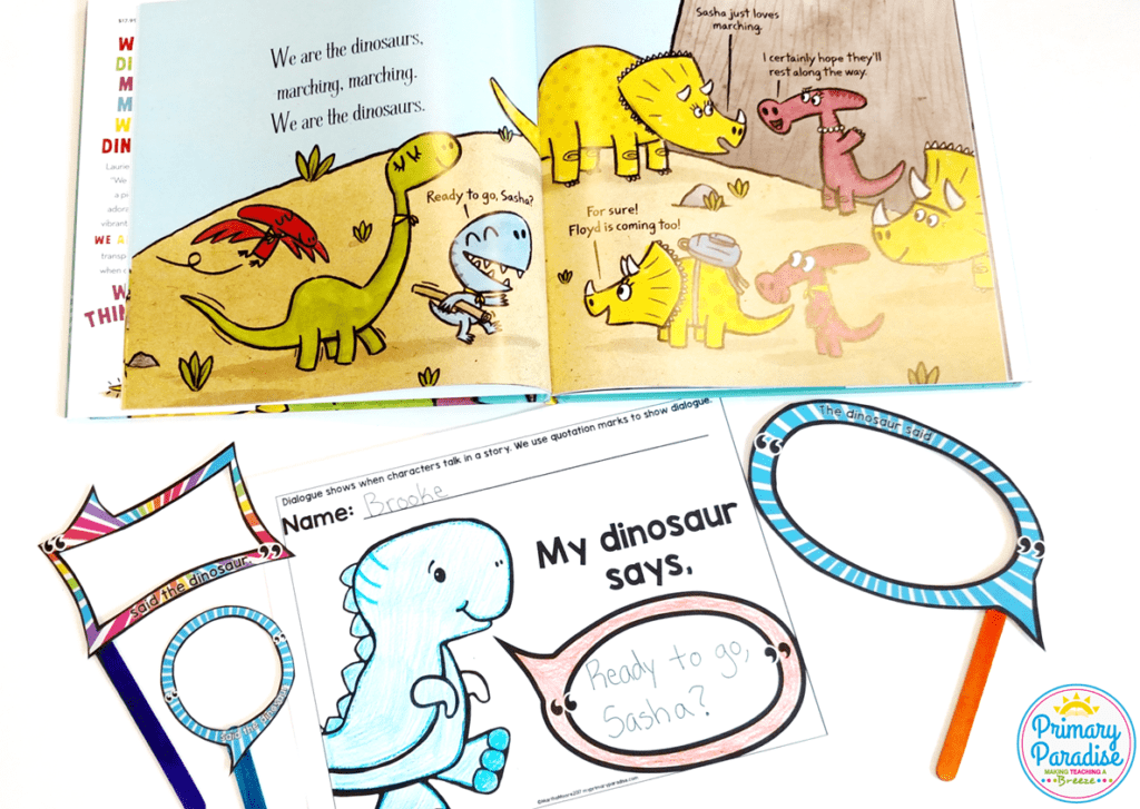  Use Laurie Berkner's We are the Dinosaurs to teach dialogue with this fun, free activity! 