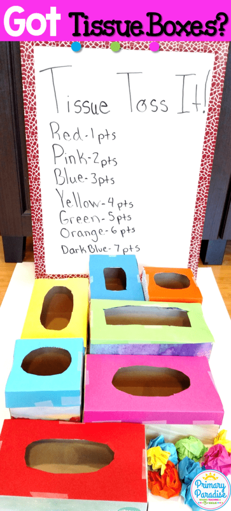 Use old tissue boxes to create this fun, easy game to use with your students to review skills!