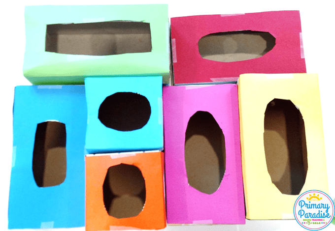 Use tissue boxes to create this simple game to use with your students to review any skill!