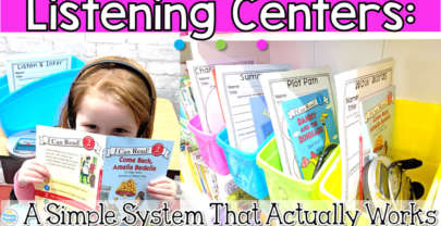 Listening to reading ideas to make your listen centers more organized and engaging for students! Learn where to find books from Steps to Literacy and how to get CD players for free! Also grab 10 free recording sheets!