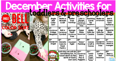 December Activities Calendar