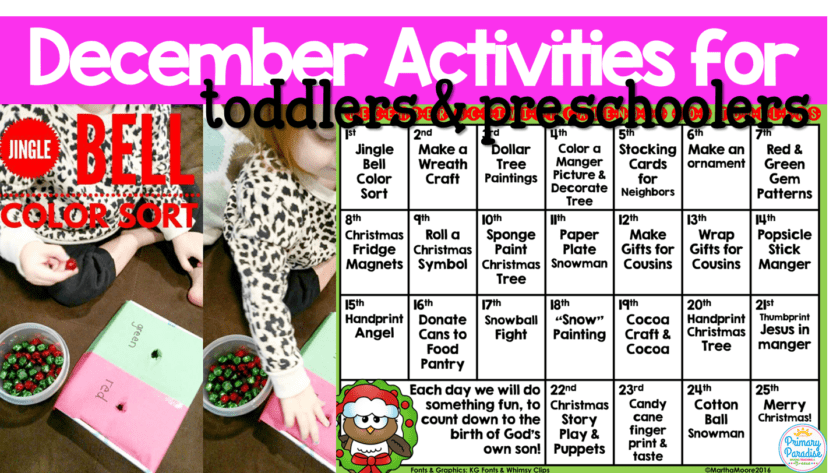 December Activities Calendar
