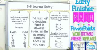 Early Finisher Math PowerPoints: Free Editable Template Included!