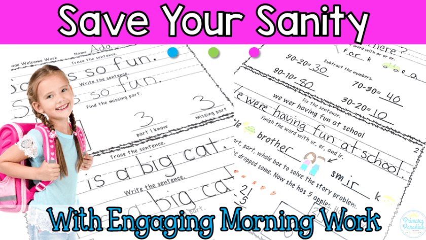 Morning Work- A Sanity Saver in the Mornings