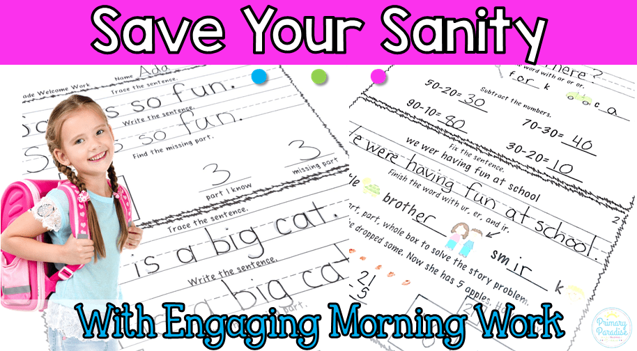 Morning Work- A Sanity Saver in the Mornings