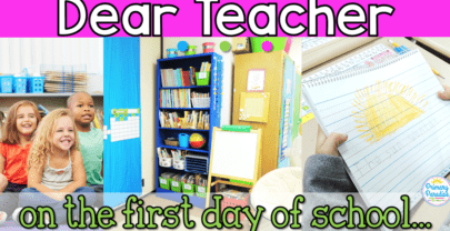 Dear Teacher on the First Day of School