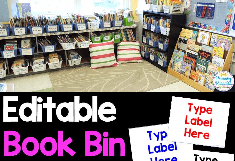 Editable Book Bin Labels from the Ultimate Guide to organizing your classroom library