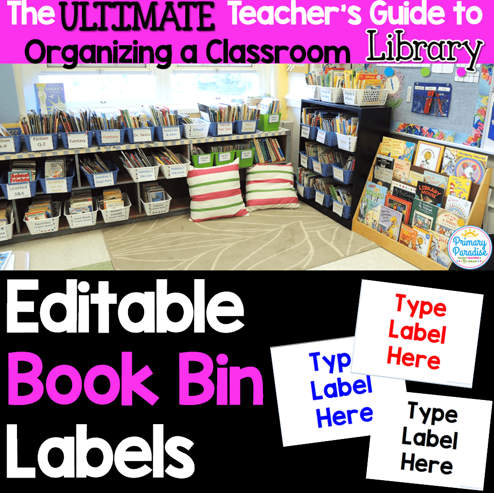 Editable Book Bin Labels from the Ultimate Guide to organizing your classroom library