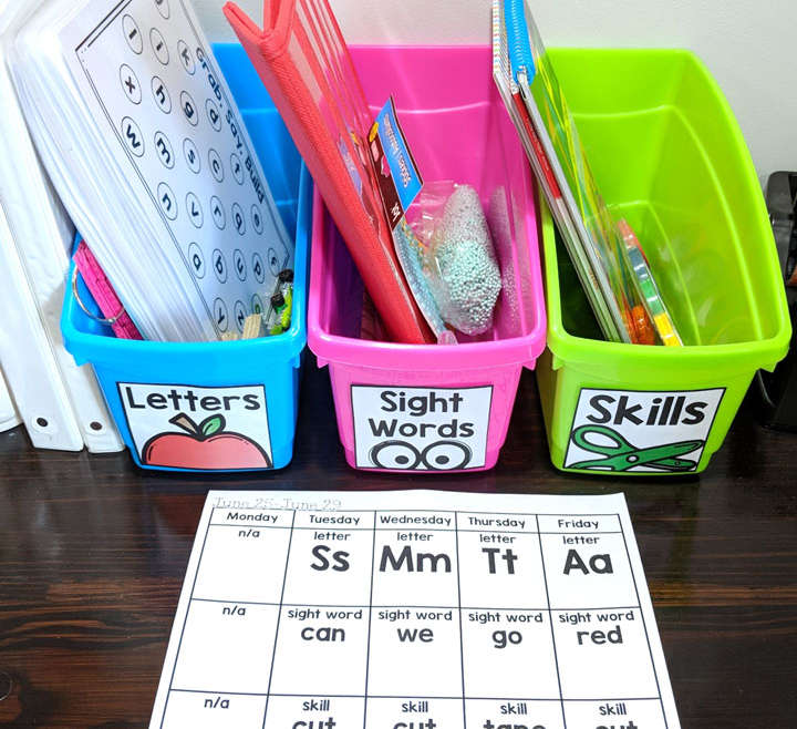 Pre school organizational ideas for home school!