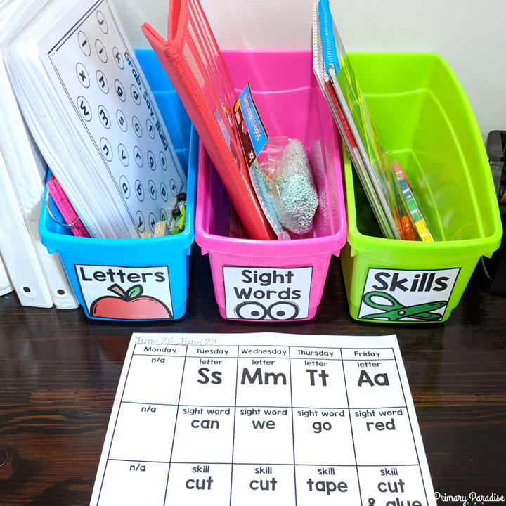 Pre school organizational ideas for home school!