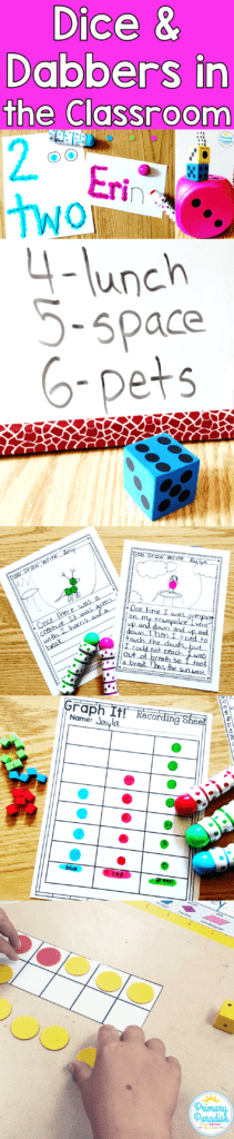 Dice and dabbers in your classroom are a great way to engage students and enhance learning in math, reading, words and more!