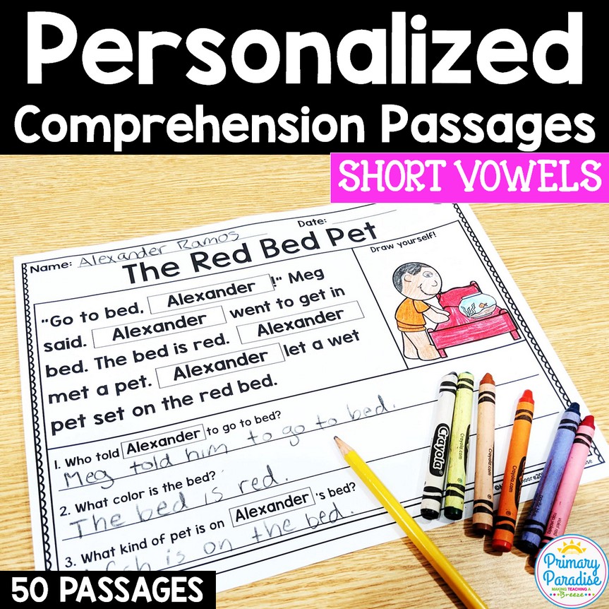 Reading Comprehension Worksheets - Let's Make CVC Words With Short A