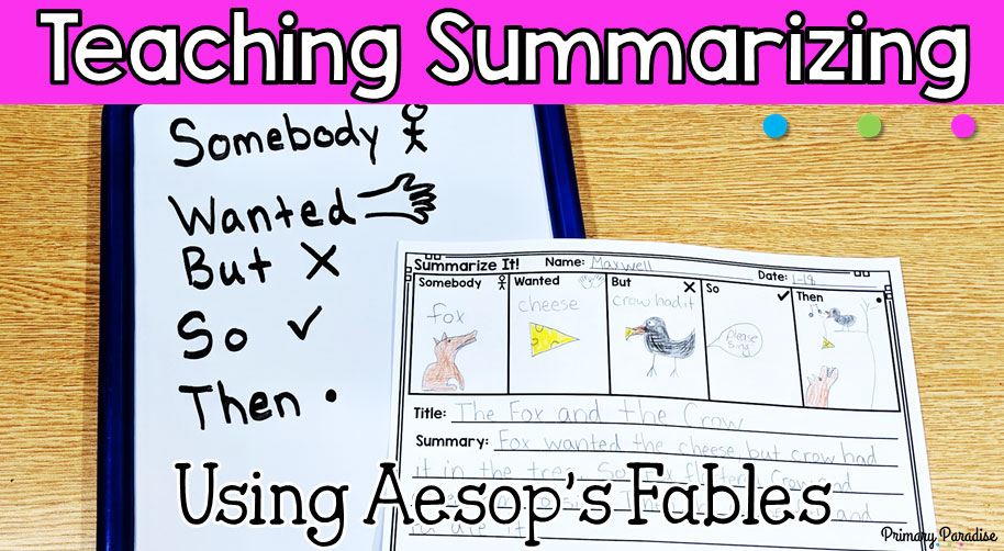 Teaching Summarizing using Aesop’s Fables